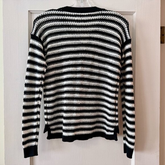 LOFT | Striped Lace Up Sweater - Picture 6 of 10